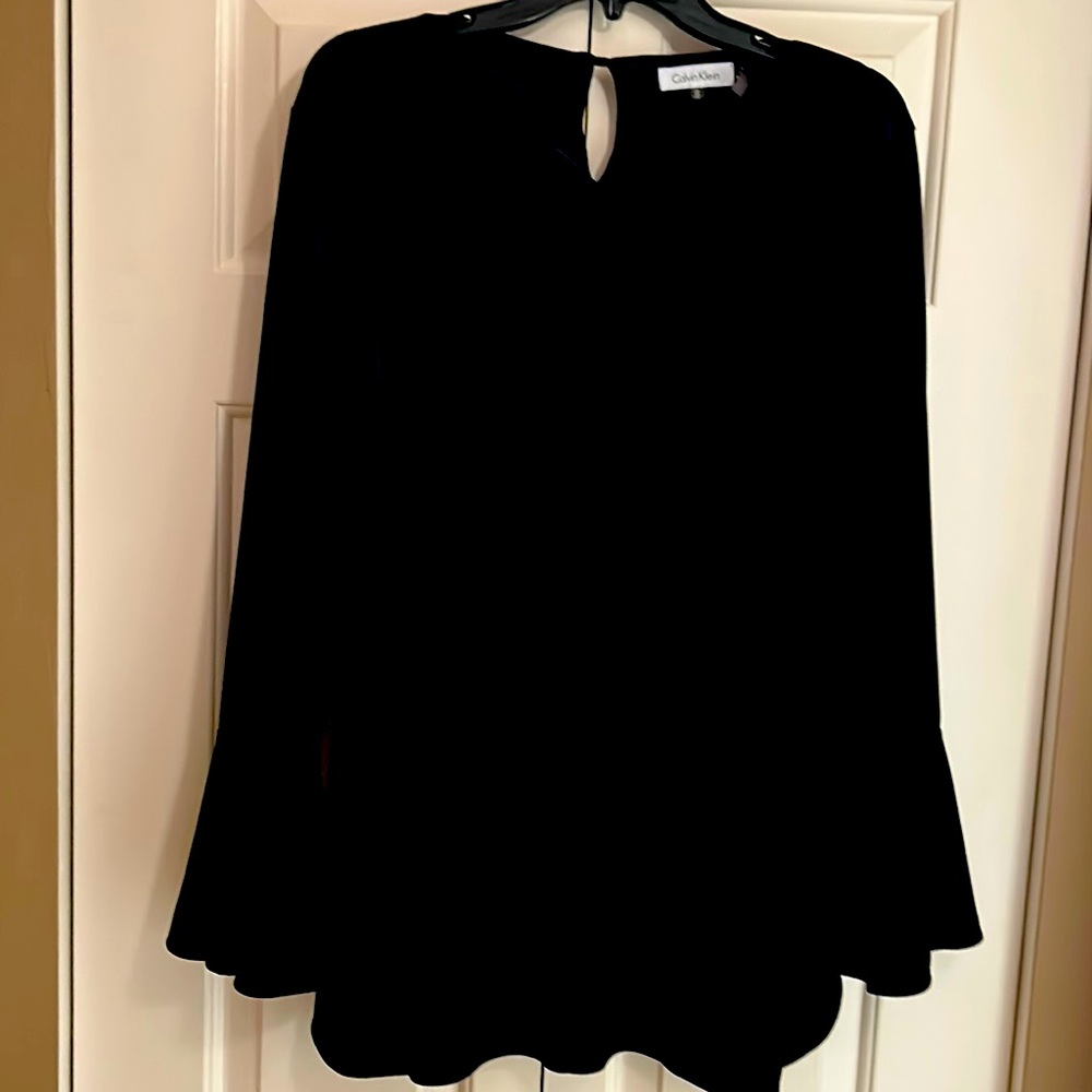 Calvin Klein Black Velour Blouse size 0X